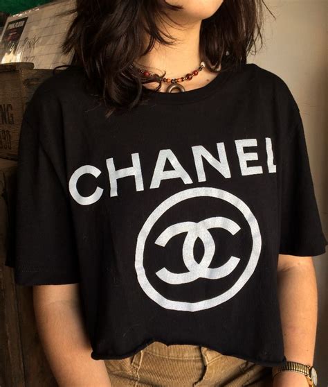 chanel crop top etsy|chanel t shirt original.